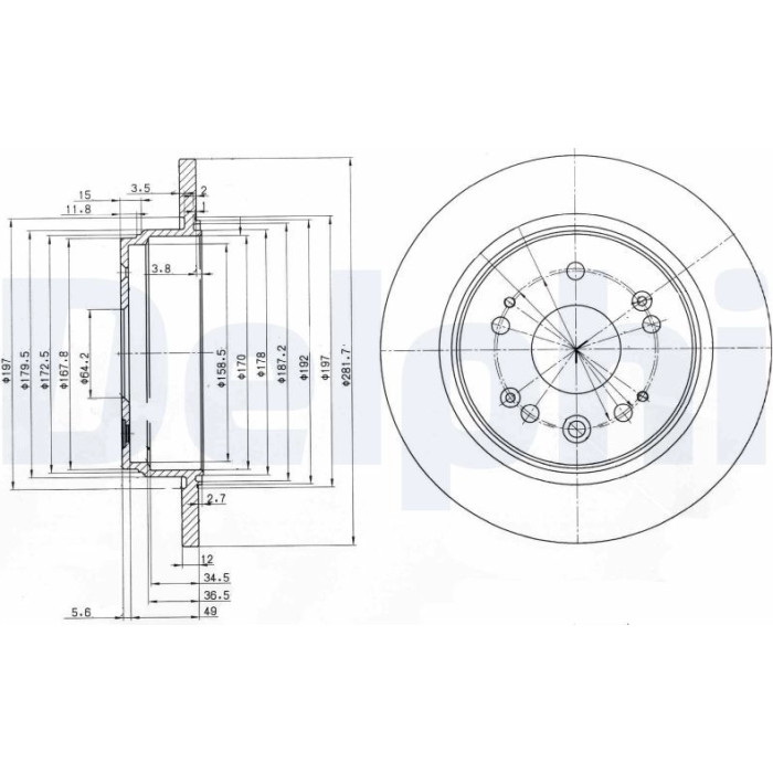 Delphi BG3797 Bremsscheibe Delphi BG3797 Bremsscheibe