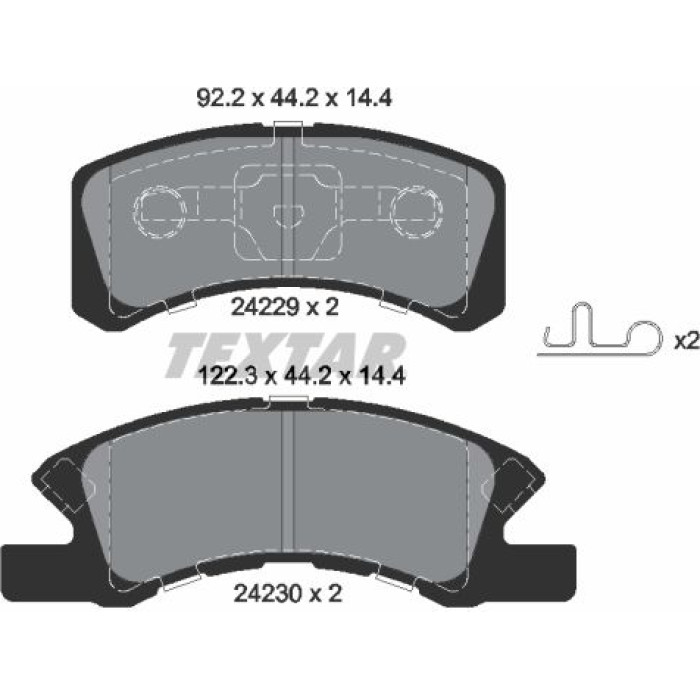 Textar 2422901 Bremsbelagsatz, Scheibenbremse