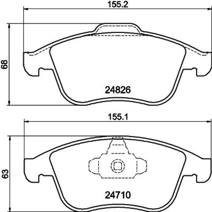 Hella 8DB 355 014-591 Bremsbelagsatz, Scheibenbremse Hella 8DB 355 014-591 Bremsbelagsatz, Scheibenbremse
