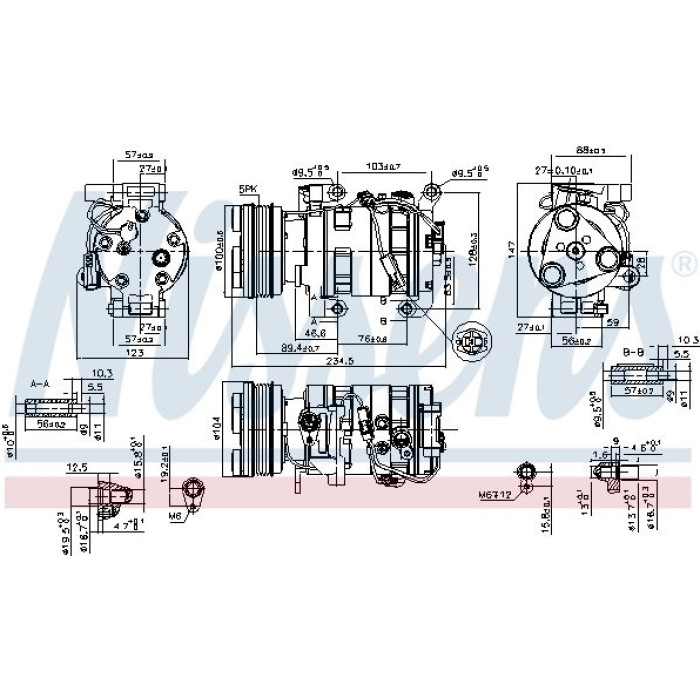 Nissens 89550 Kompressor, Klimaanlage FIRST FIT Nissens 89550 Kompressor, Klimaanlage FIRST FIT