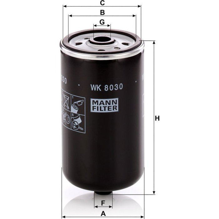 Mann-Filter WK 8030 Kraftstofffilter Mann-Filter WK 8030 Kraftstofffilter