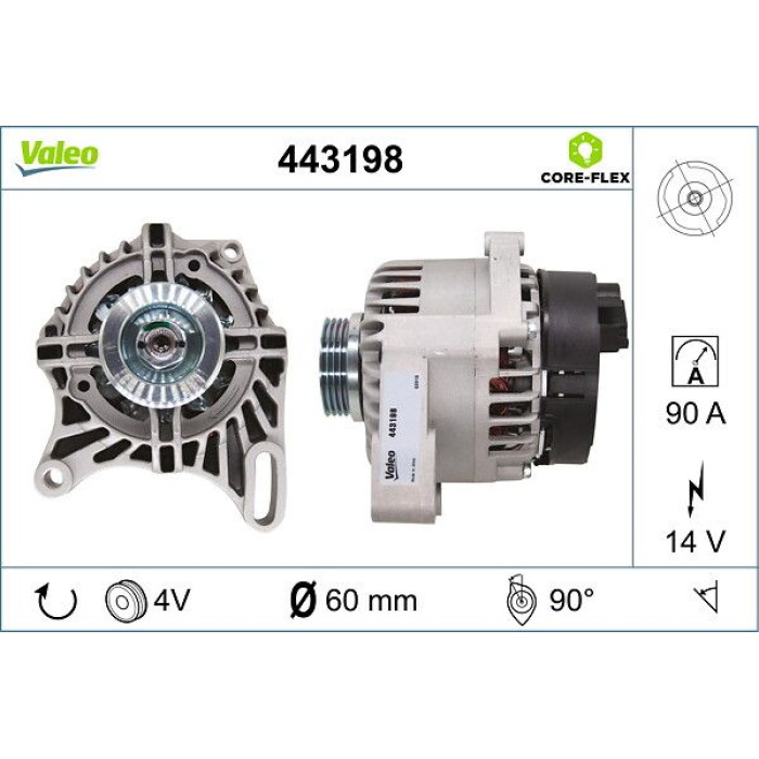 Valeo 443198 Generator CORE-FLEX Valeo 443198 Generator CORE-FLEX