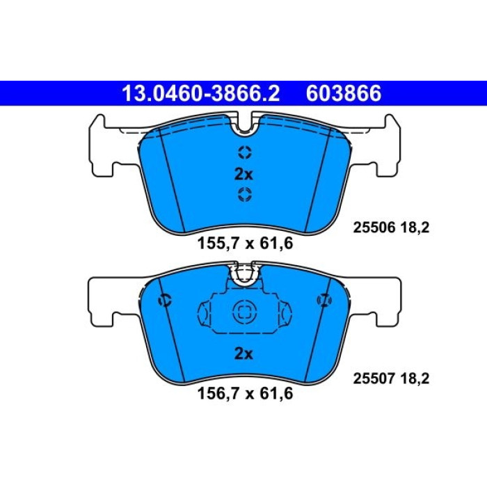 ATE 13.0460-3866.2 Bremsbelagsatz, Scheibenbremse ATE 13.0460-3866.2 Bremsbelagsatz, Scheibenbremse