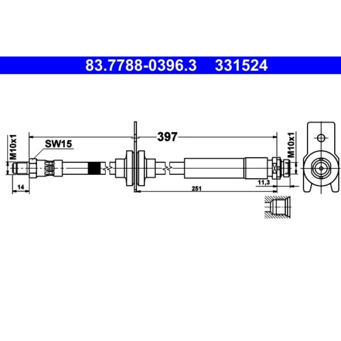 ATE 83.7788-0396.3 Bremsschlauch ATE 83.7788-0396.3 Bremsschlauch