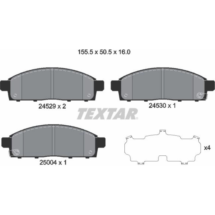 Textar 2452901 Bremsbelagsatz, Scheibenbremse