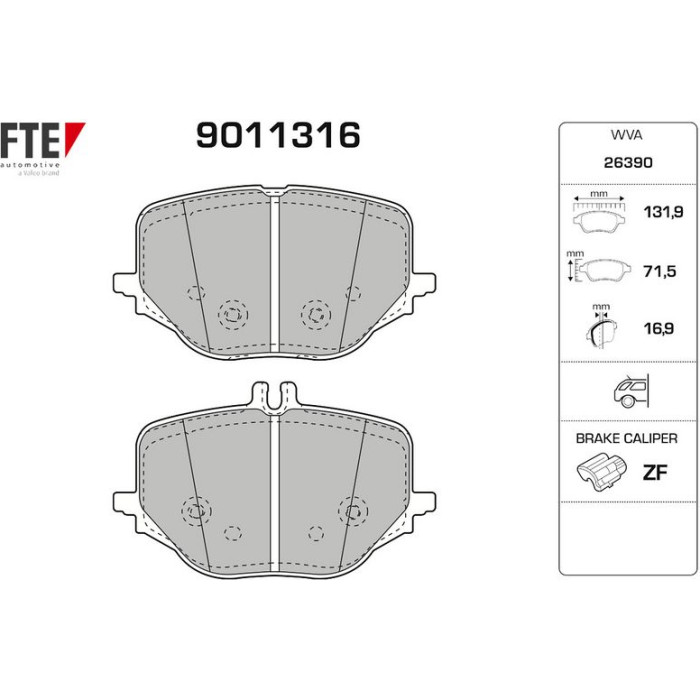 FTE 9011316 Bremsbelagsatz, Scheibenbremse FTE 9011316 Bremsbelagsatz, Scheibenbremse