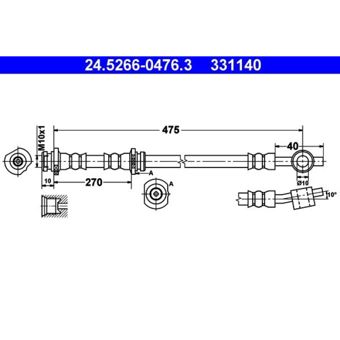ATE 24.5266-0476.3 Bremsschlauch