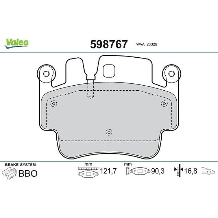 Valeo 598767 Bremsbelagsatz, Scheibenbremse Valeo 598767 Bremsbelagsatz, Scheibenbremse