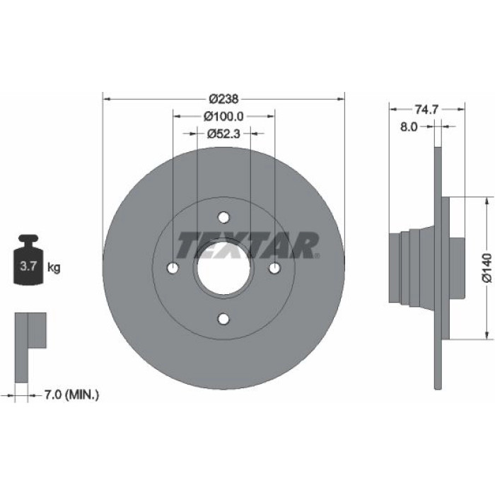 Textar 92081200 Bremsscheibe Textar 92081200 Bremsscheibe