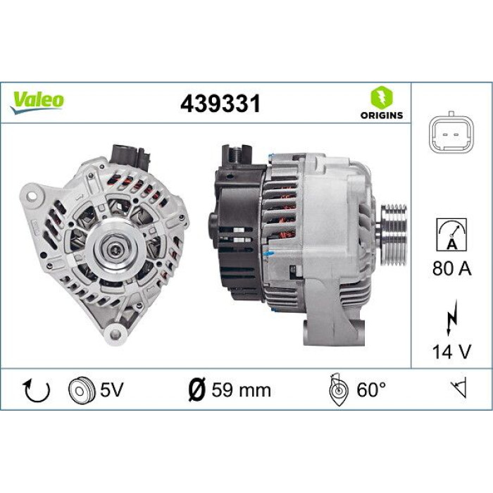 Valeo 439331 Generator ORIGINS - NEW O.E. TECHNOLOGIE Valeo 439331 Generator ORIGINS - NEW O.E. TECHNOLOGIE
