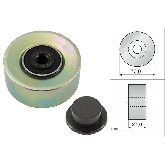 INA 532 0579 10 Umlenkrolle/Führungsrolle, Keilrippenriemen