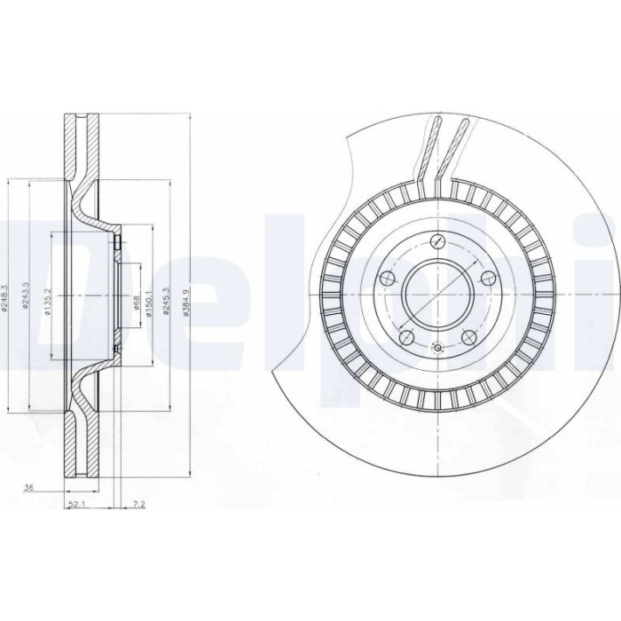 Delphi BG9070C Bremsscheibe