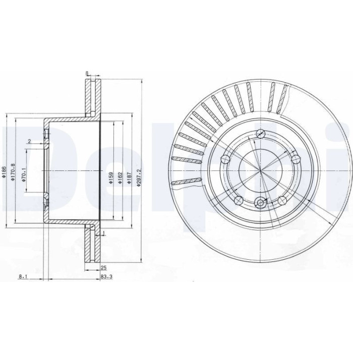 Delphi BG3737 Bremsscheibe