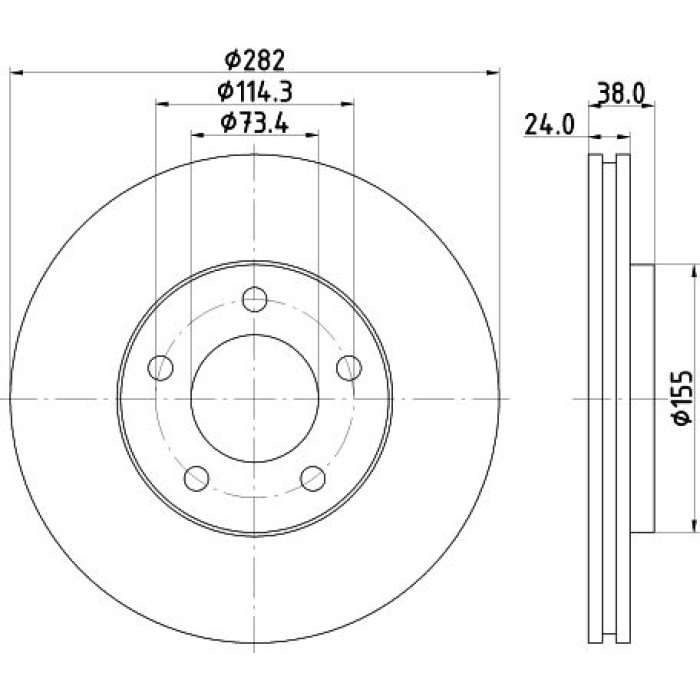 Hella 8DD 355 113-381 Bremsscheibe Hella 8DD 355 113-381 Bremsscheibe