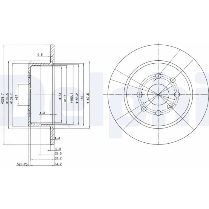 Delphi BG3141 Bremsscheibe Delphi BG3141 Bremsscheibe