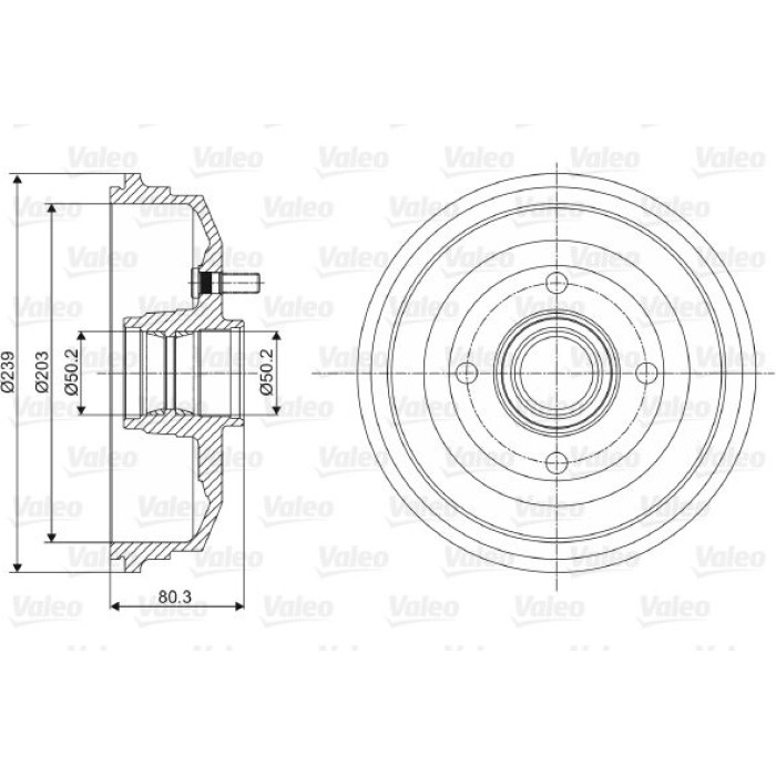 Valeo 237070 Bremstrommel