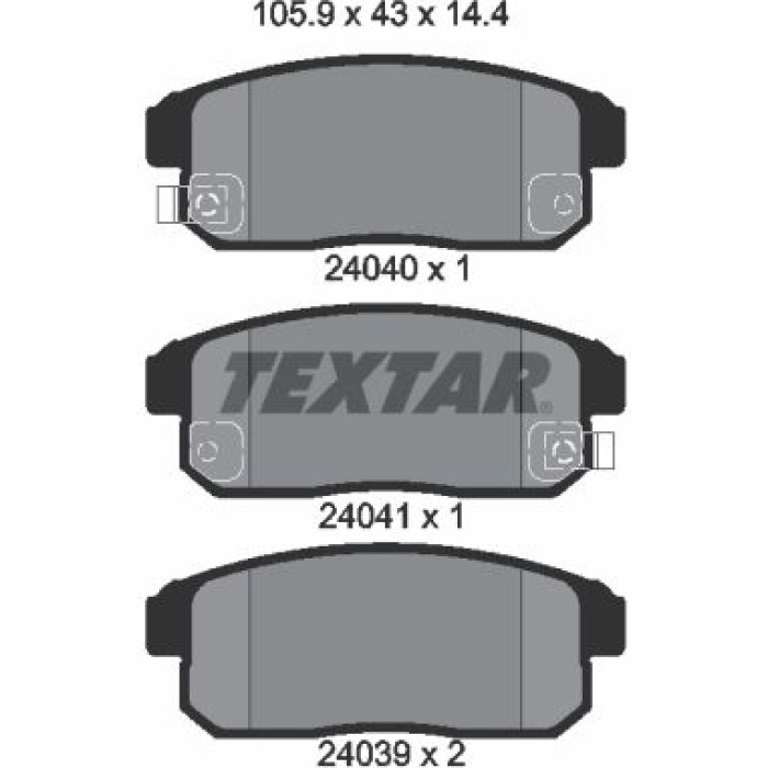Textar 2404001 Bremsbelagsatz, Scheibenbremse Textar 2404001 Bremsbelagsatz, Scheibenbremse