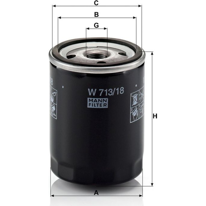 Mann-Filter W 713/18 Ölfilter Mann-Filter W 713/18 Ölfilter