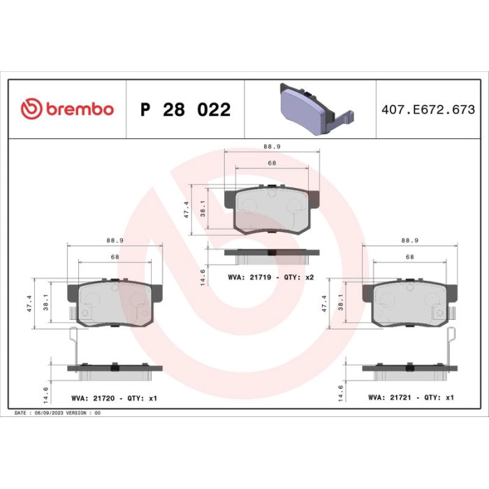 Brembo P 28 022 Bremsbelagsatz, Scheibenbremse PRIME LINE Brembo P 28 022 Bremsbelagsatz, Scheibenbremse PRIME LINE