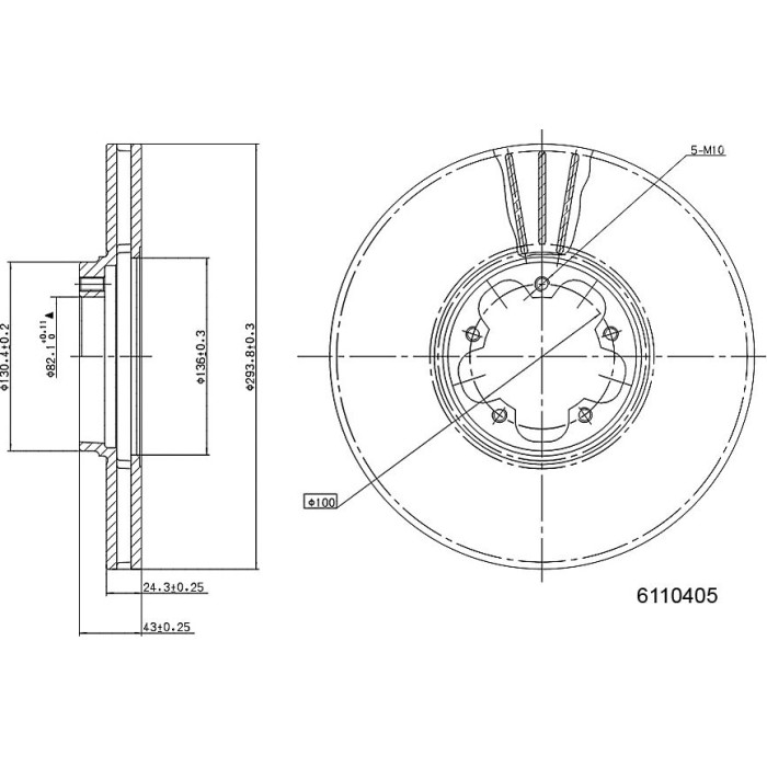 Metzger 6110405 Bremsscheibe