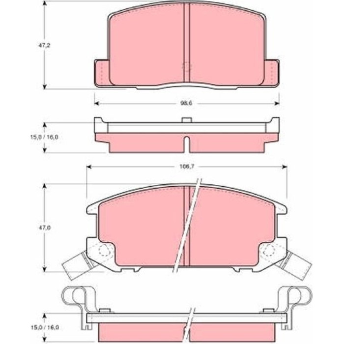TRW GDB384 Bremsbelagsatz, Scheibenbremse