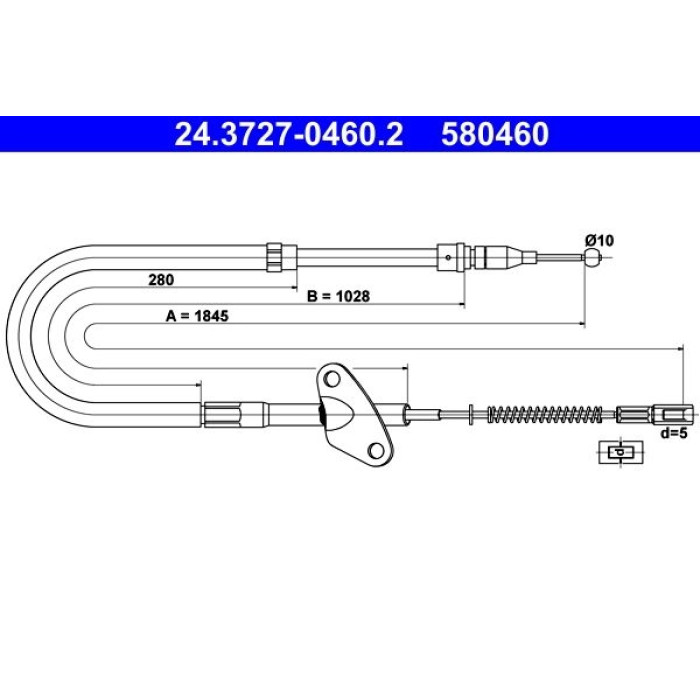 ATE 24.3727-0460.2 Seilzug, Feststellbremse ATE 24.3727-0460.2 Seilzug, Feststellbremse