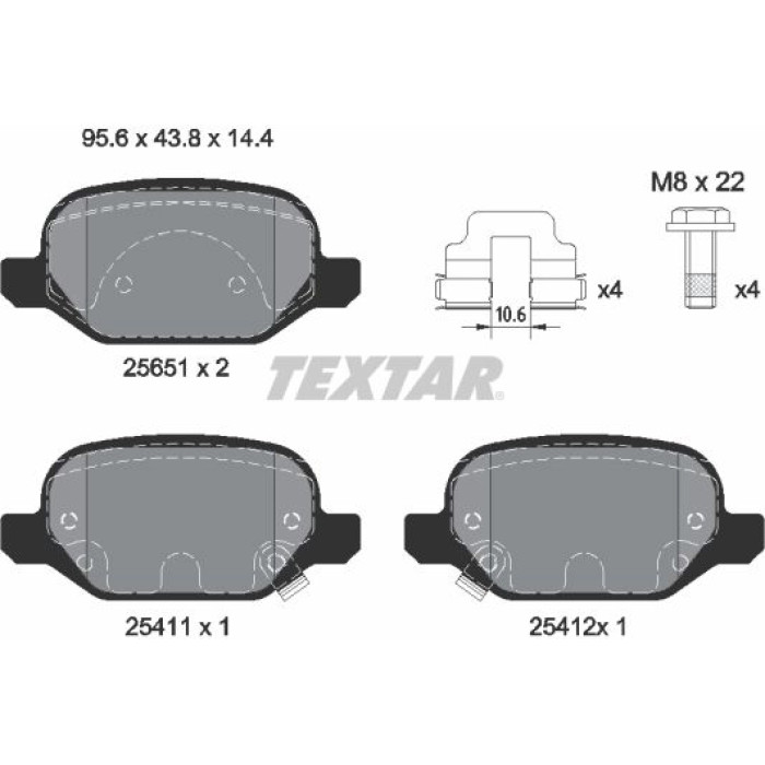 Textar 2565101 Bremsbelagsatz, Scheibenbremse Q+ Textar 2565101 Bremsbelagsatz, Scheibenbremse Q+