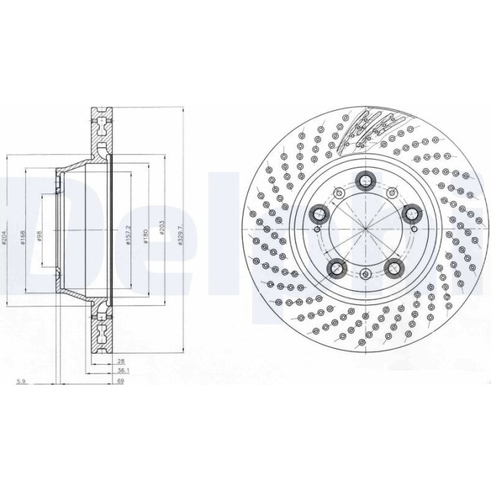 Delphi BG9096C Bremsscheibe Delphi BG9096C Bremsscheibe