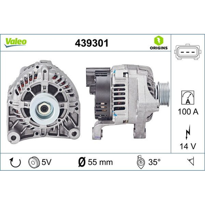 Valeo 439301 Generator ORIGINS - NEW O.E. TECHNOLOGIE