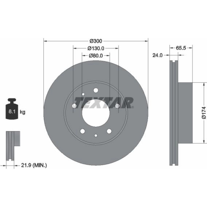 Textar 92116703 Bremsscheibe PRO Textar 92116703 Bremsscheibe PRO