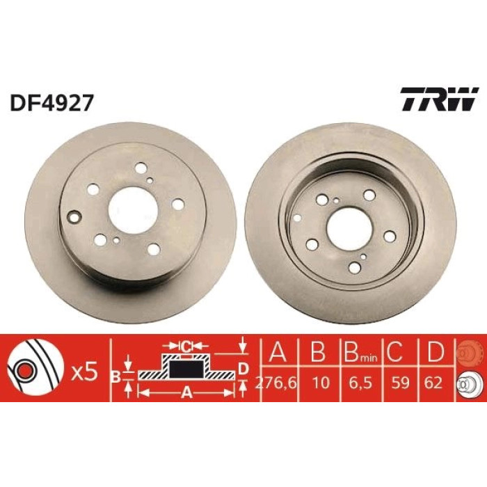 TRW DF4927 Bremsscheibe