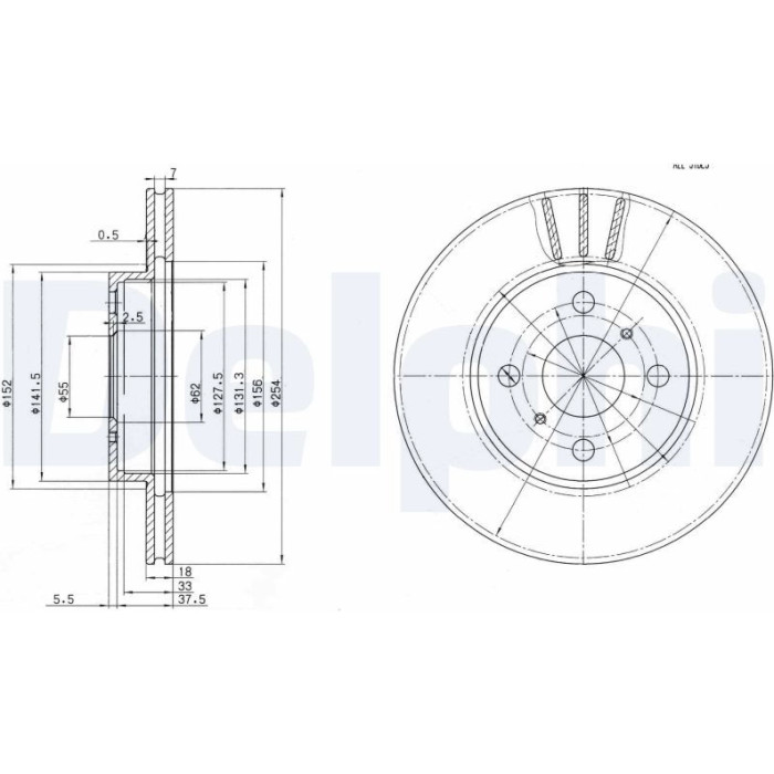 Delphi BG3414 Bremsscheibe