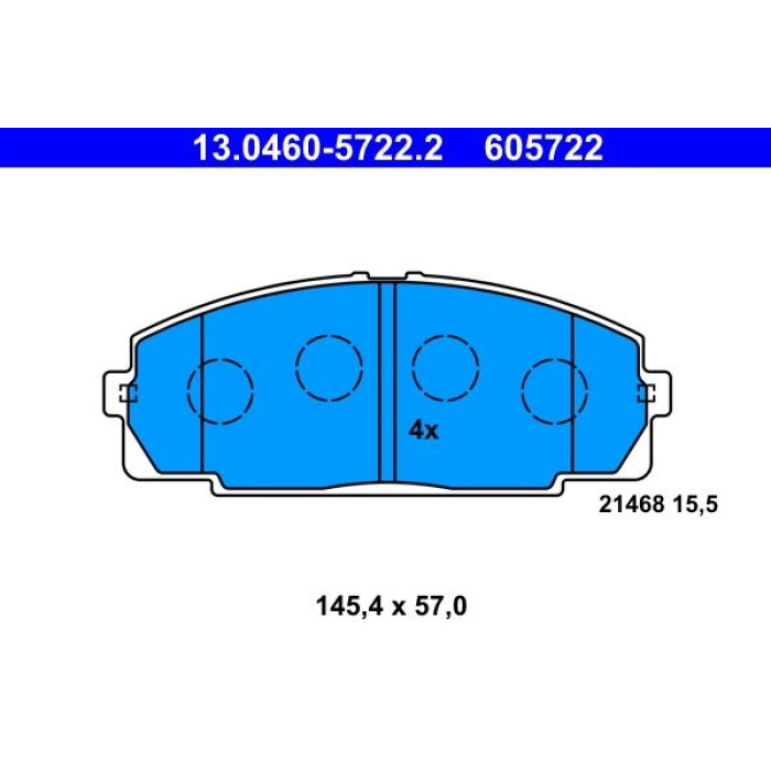 ATE 13.0460-5722.2 Bremsbelagsatz, Scheibenbremse