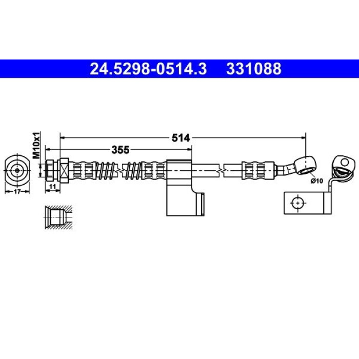 ATE 24.5298-0514.3 Bremsschlauch ATE 24.5298-0514.3 Bremsschlauch