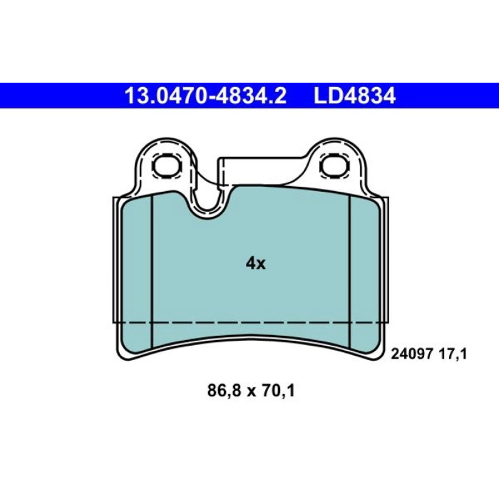 ATE 13.0470-4834.2 Bremsbelagsatz, Scheibenbremse Ceramic