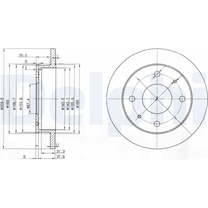 Delphi BG3618 Bremsscheibe