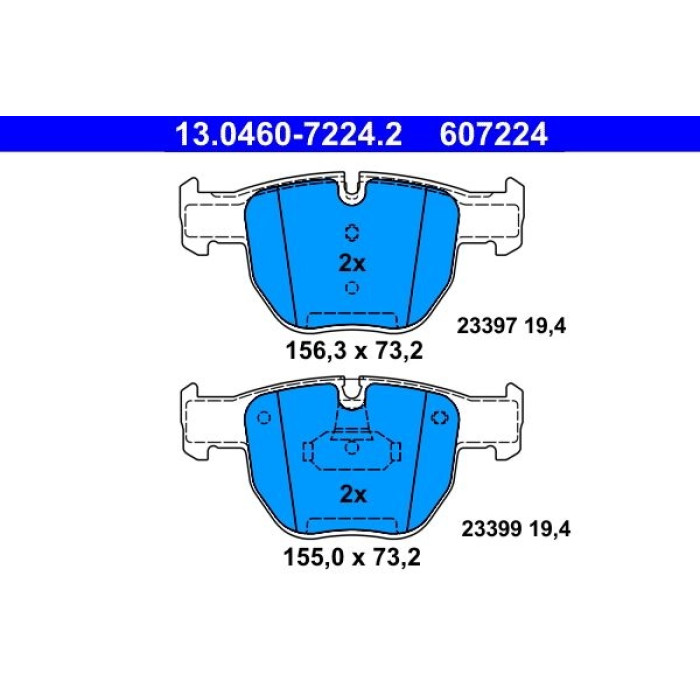 ATE 13.0460-7224.2 Bremsbelagsatz, Scheibenbremse ATE 13.0460-7224.2 Bremsbelagsatz, Scheibenbremse