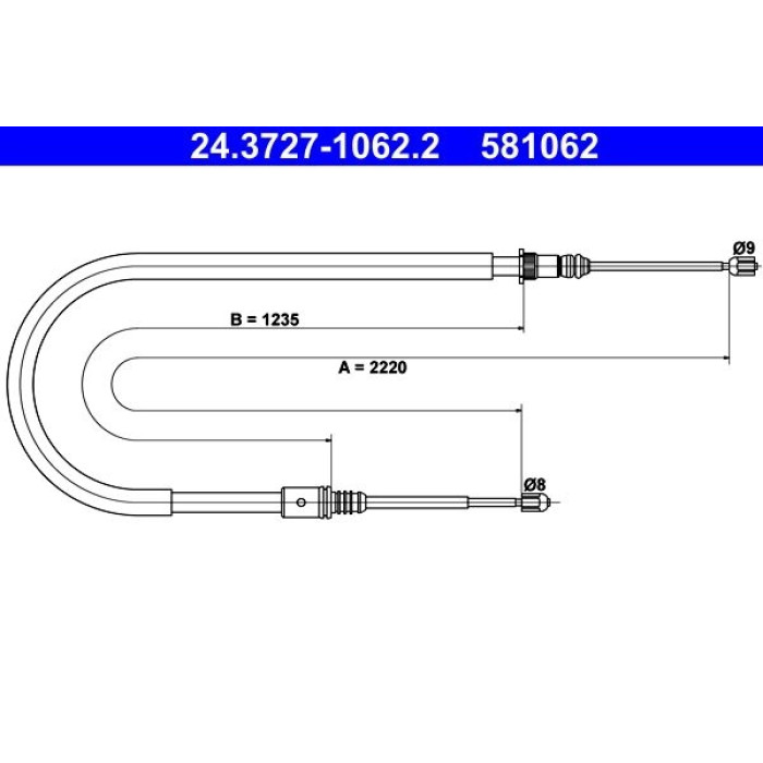 ATE 24.3727-1062.2 Seilzug, Feststellbremse ATE 24.3727-1062.2 Seilzug, Feststellbremse