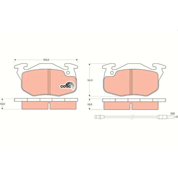 TRW GDB327 Bremsbelagsatz, Scheibenbremse COTEC