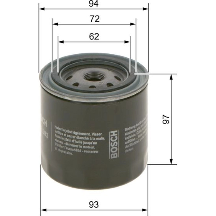 BOSCH 0 986 452 003 Ölfilter BOSCH 0 986 452 003 Ölfilter