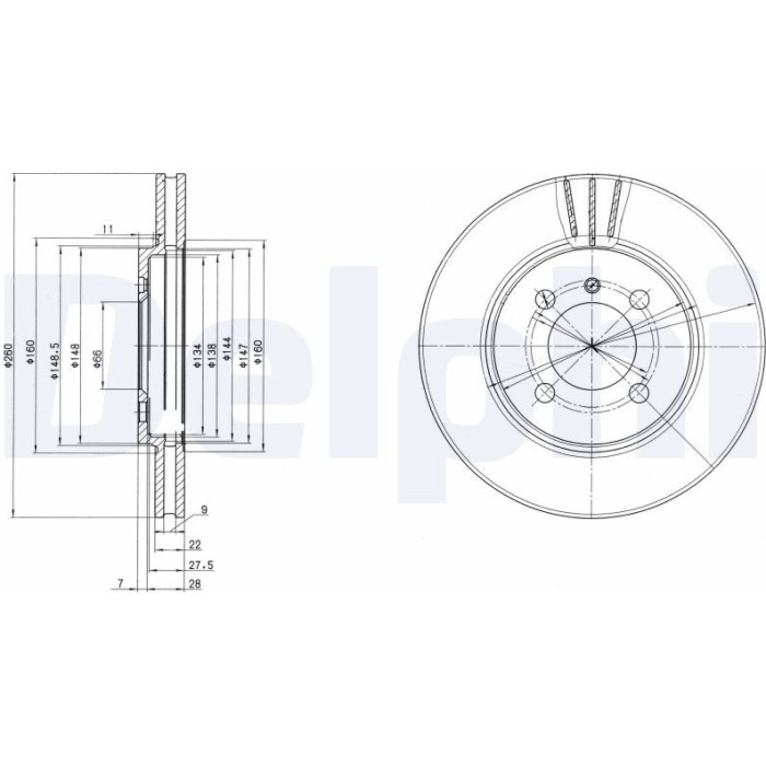 Delphi BG2347 Bremsscheibe Delphi BG2347 Bremsscheibe