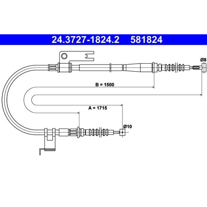 ATE 24.3727-1824.2 Seilzug, Feststellbremse ATE 24.3727-1824.2 Seilzug, Feststellbremse