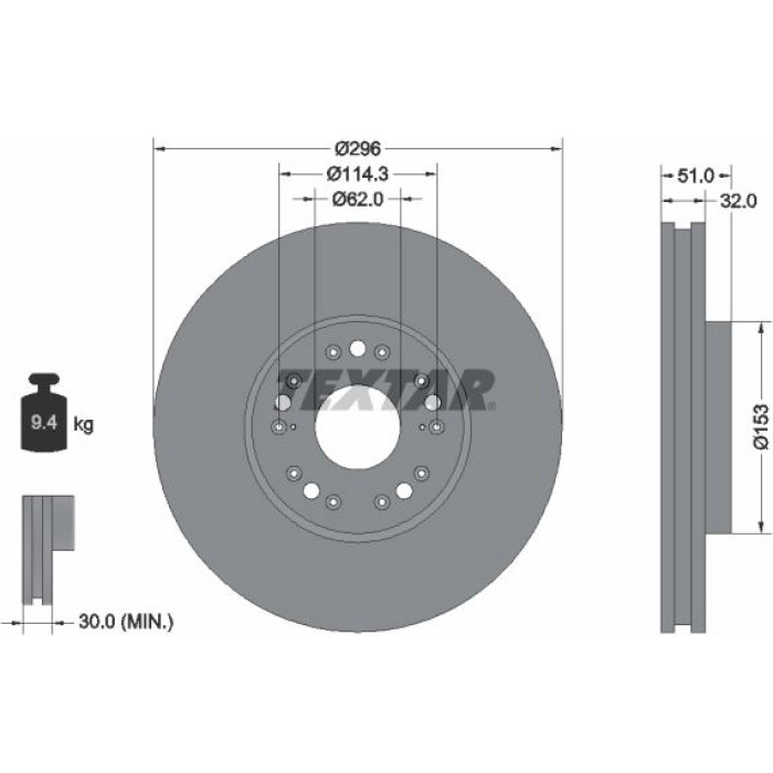 Textar 92237503 Bremsscheibe PRO Textar 92237503 Bremsscheibe PRO