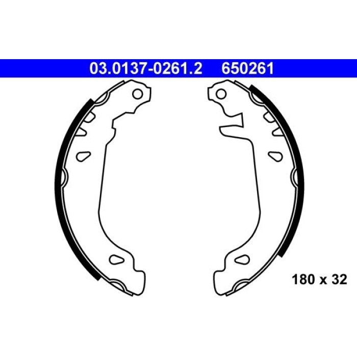 ATE 03.0137-0261.2 Bremsbackensatz ATE 03.0137-0261.2 Bremsbackensatz