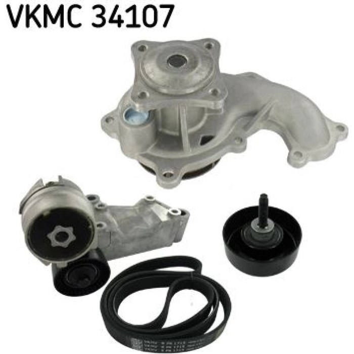 SKF VKMC 34107 Wasserpumpe + Keilrippenriemensatz