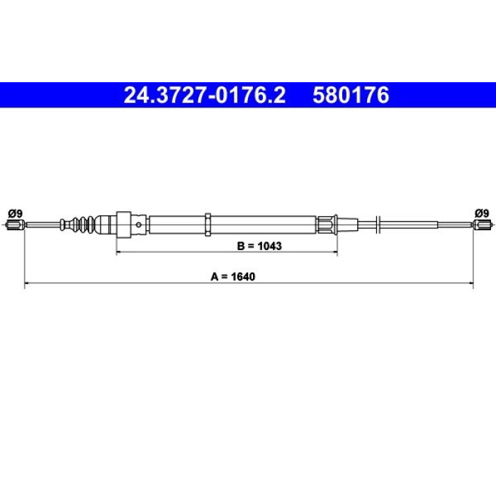 ATE 24.3727-0176.2 Seilzug, Feststellbremse ATE 24.3727-0176.2 Seilzug, Feststellbremse