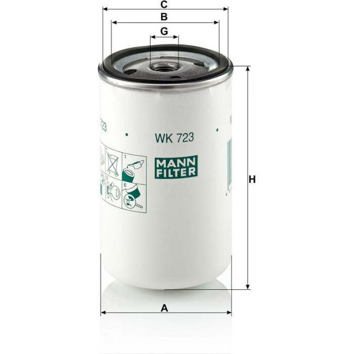Mann-Filter WK 723 (10) Kraftstofffilter Mann-Filter WK 723 (10) Kraftstofffilter