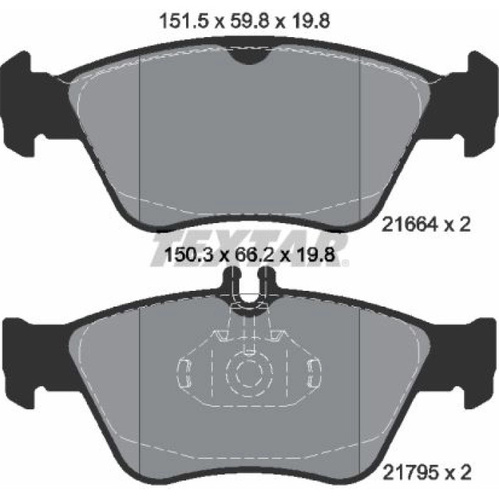 Textar 2166481 Bremsbelagsatz, Scheibenbremse epad Textar 2166481 Bremsbelagsatz, Scheibenbremse epad
