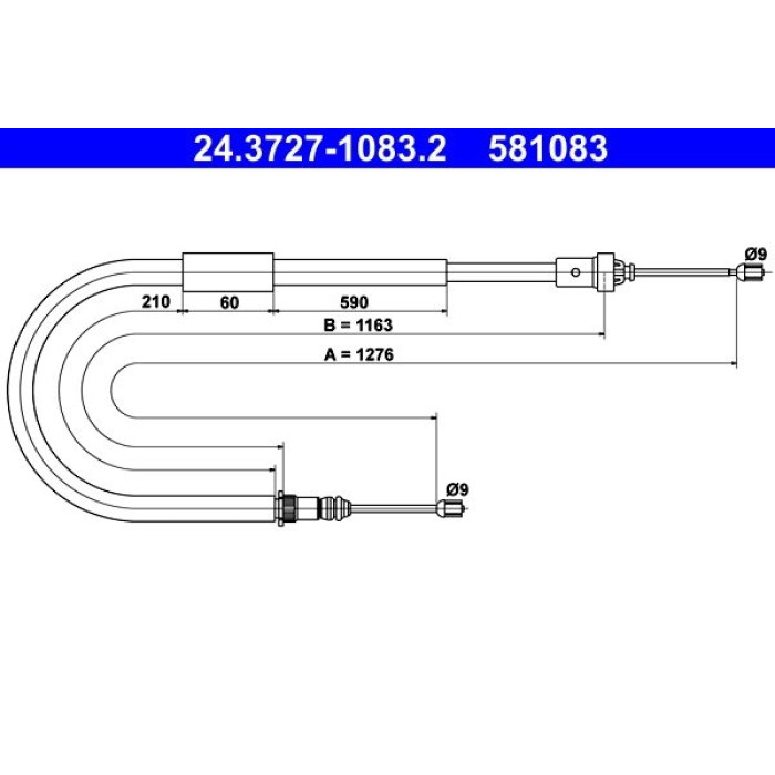 ATE 24.3727-1083.2 Seilzug, Feststellbremse ATE 24.3727-1083.2 Seilzug, Feststellbremse