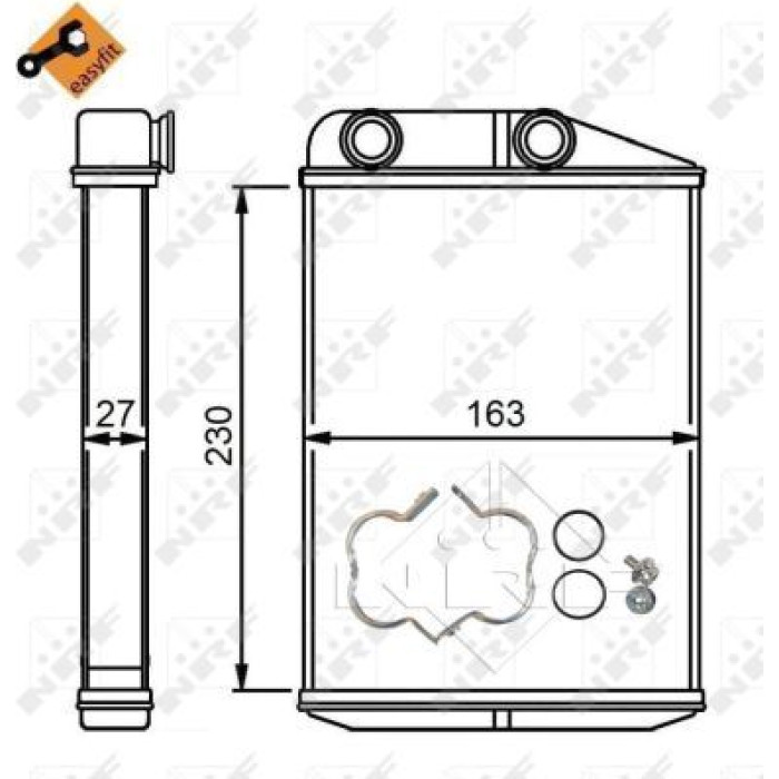 NRF 54309 Wärmetauscher, Innenraumheizung mit Montagematerial EASY FIT NRF 54309 Wärmetauscher, Innenraumheizung mit Montagematerial EASY FIT